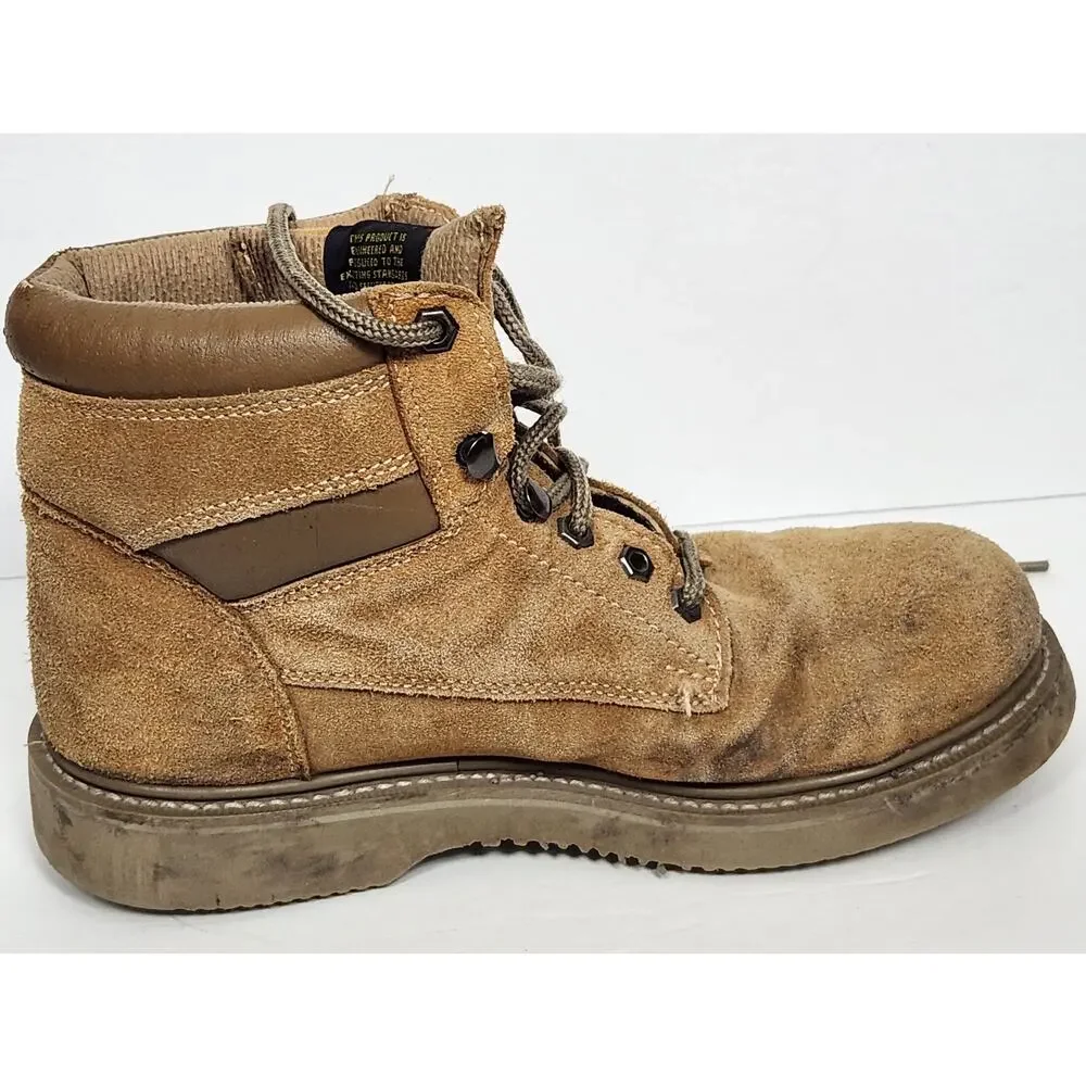 WOLVERINE Boots Mens Size 8 Brown Lace Up Leather Upper Oil Resistant Work Hike
